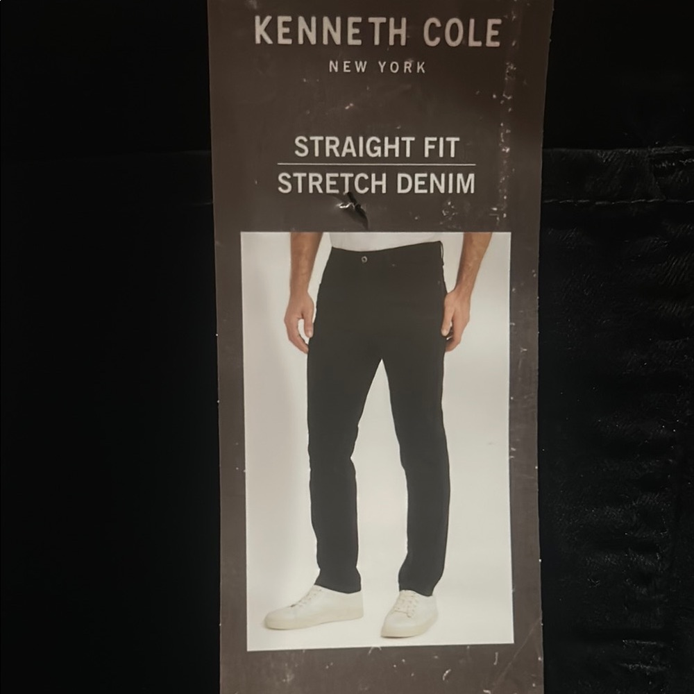 Kenneth Cole Black Straight Fit Jeans 30x34 NWT